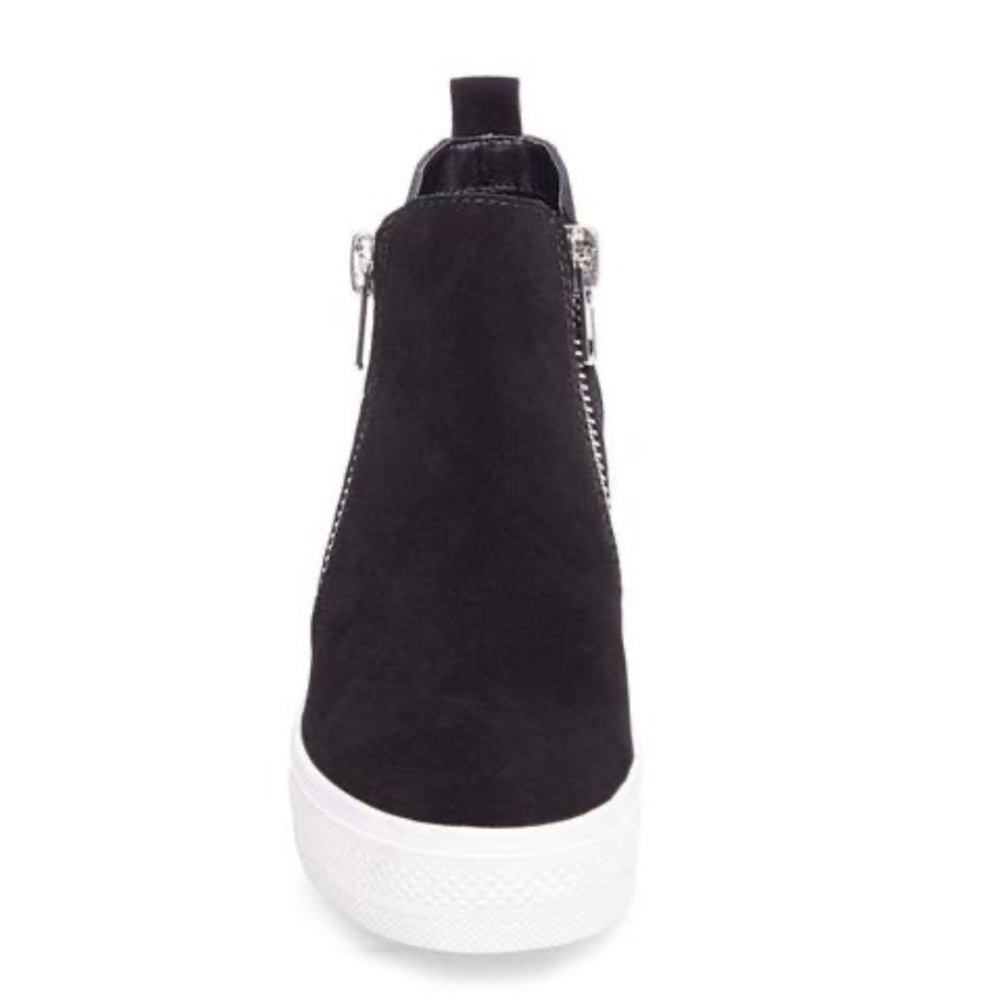 Steve Madden Wedgie Black Suede Wedge Tennis Shoes - Picture 4 of 8